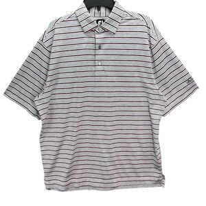 Footjoy Golf Polo XL White Striped Stretch Performance Desert Horizons CC Shirt